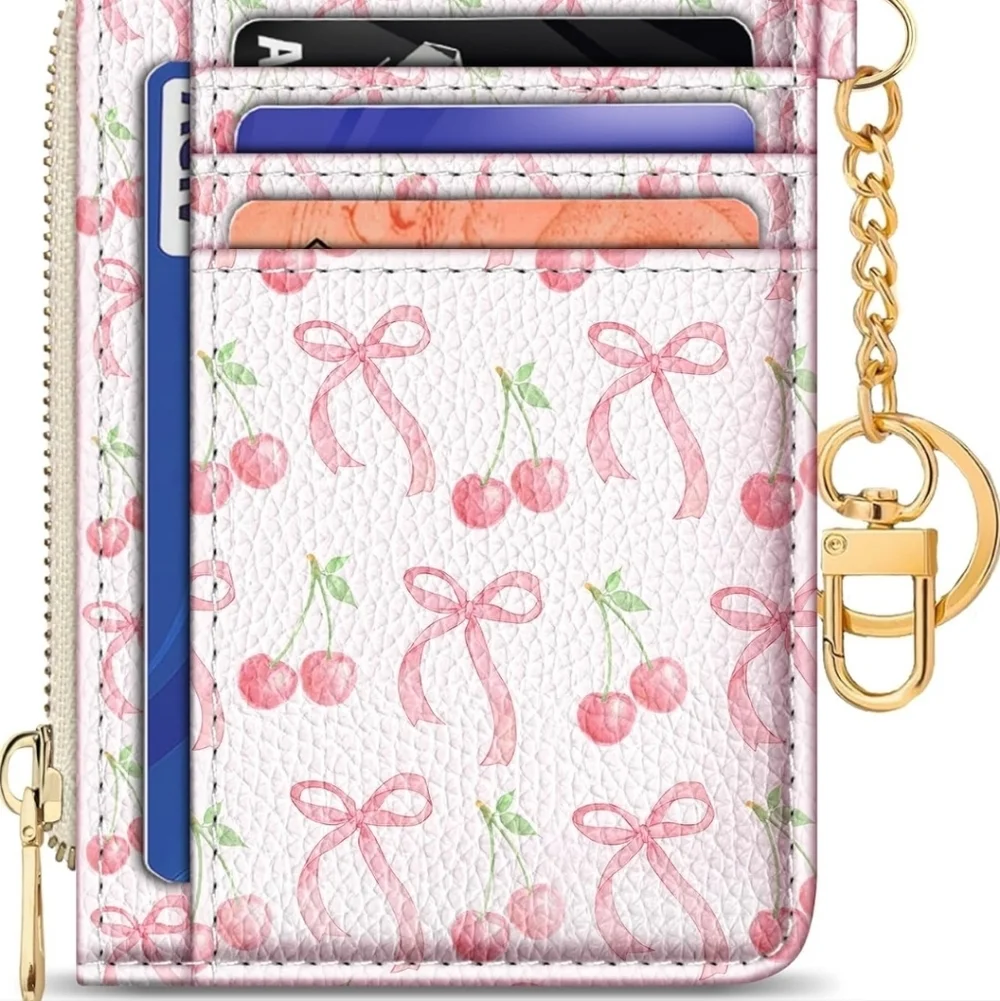 Cherry Print Card Organizer Wallet